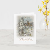 Kerstmis vintage kaart (Gele Bloem)