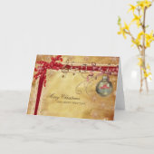 Kerstmis vintage kaart (Gele Bloem)