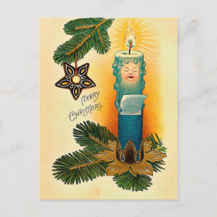 Kerstmis Vintage Kaart Kartonnen Kaars