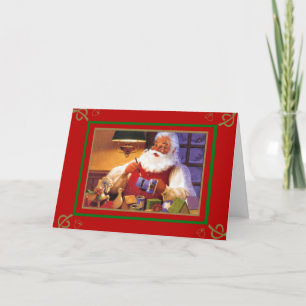 Kerstmis Vintage Kaart Prettig Kerstfeest Kerstman