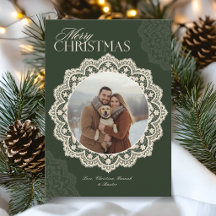 Kerstmis Vintage Kanten Rand Foto Frame
