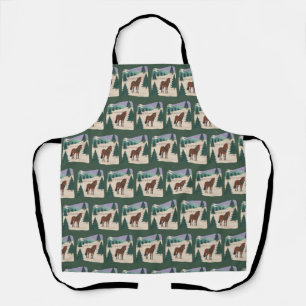 Kerstmis Vintage Paard 90s Stijl Retro Kerstboom Schort