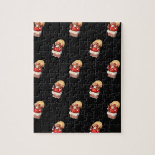 Kerstmis Vintage Patroon, Jollieke Kerstman Legpuzzel