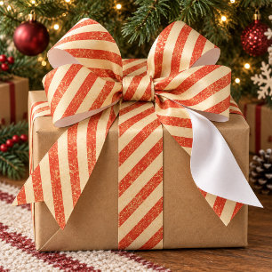 Kerstmis Vintage Rode Gestreepte Klassieke Patroon Lint
