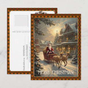 Kerstmis Vintage Sinterklaas Aangepaste Foto Klass Feestdagenkaart