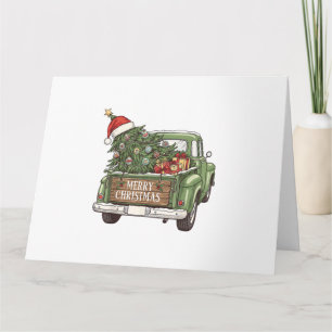 Kerstmis Vintage Truck Prettig Kerstfeest Mannen V Kaart