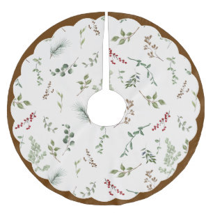Kerstmis Vintage Waterverf Botanische Gekartelde R Kerstboom Rok