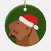 Kerstmis Vizsla Dog Keramisch Ornament (Achterkant)