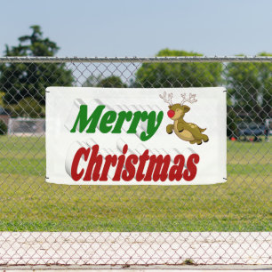Kerstmis Vliegende Rendeer typografie Spandoek