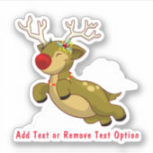 Kerstmis vliegende rendieren sticker (Voorkant)