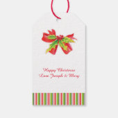 Kerstmis Voeg je eigen foto rood groen cadeau labe Cadeaulabel (Achterkant)