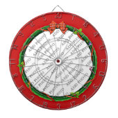 Kerstmis Voeg uw foto en rode achtergrond toe Dartbord (Voorkant)