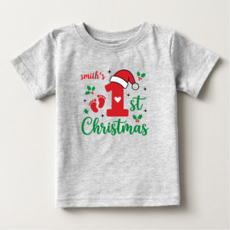 Kerstmis voetafdrukken van baby's eerste kerstfees