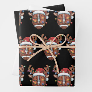 Kerstmis Voetbal Fan Santa Hoed Sport Kerstmis Inpakpapier Vel