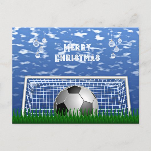 Kerstmis - Voetbalbal en net, Briefkaart (Voorkant)