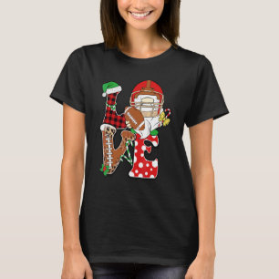 Kerstmis voetbalmoeder liefde Kerstmis voetbalweds T-shirt