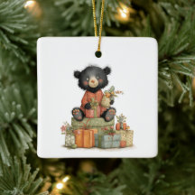 Kerstmis voor de allereerste baby Cute Beer Groene