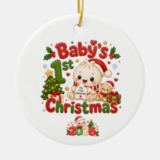 Kerstmis voor de allereersten keramisch ornament