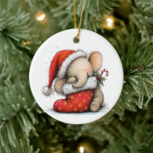 Kerstmis voor de baby met een Cute Olifant Groene