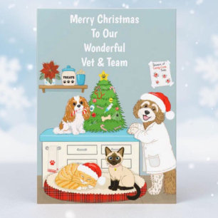 Kerstmis voor dierenarts en team kaart