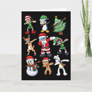 Kerstmis voor jongens Dabbing Kerstman Elfen Kerst Kaart