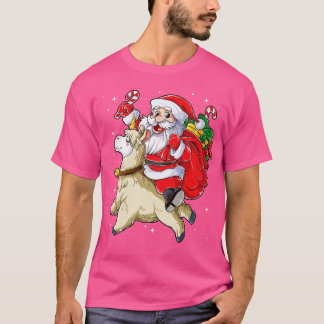 Kerstmis voor kinderen Santa Llamacorn Llama Xmas T-shirt