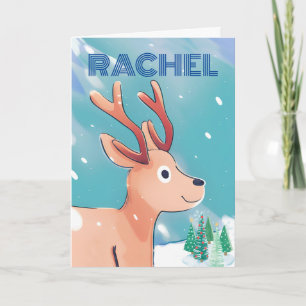 Kerstmis voor Rachel Schattige Baby Herten in de S Kaart