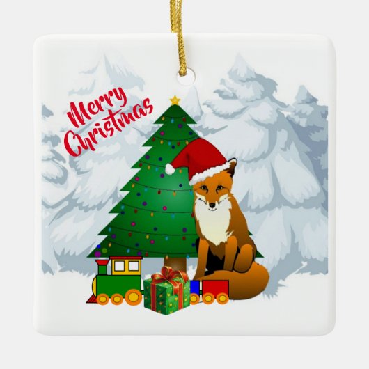Kerstmis Vos Ornament (Voorkant)