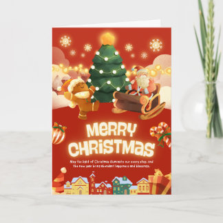 Kerstmis Vouwbare Wenskaart Voor Kinderen Kaart