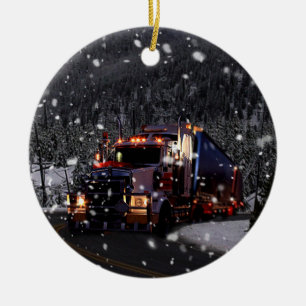 Kerstmis vrachtwagen keramisch ornament