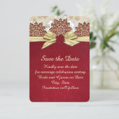 Kerstmis Vreugde Goud Lint Opslaan van de datum Save The Date (Staand voorkant)