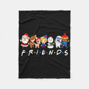 Kerstmis Vrienden Kerstman Rudolph Sneeuwman Famil Fleece Deken
