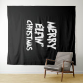 Kerstmis - Vrolijk Elfijnen' Kerstmis Wandkleed (In Situ (horizontaal))