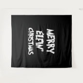 Kerstmis - Vrolijk Elfijnen' Kerstmis Wandkleed (Voorkant (horizontaal))