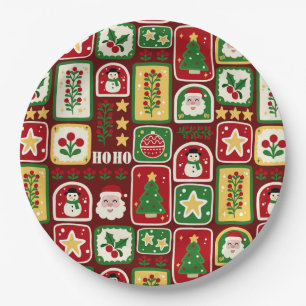 Kerstmis vrolijk en helder papieren bordje