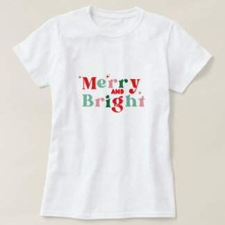 kerstmis vrolijk en helder roze rode moderne T-shi T-shirt