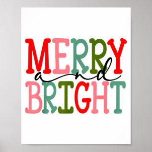Kerstmis vrolijk en helder Vrouwen Meisjes Kindere Poster