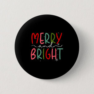 Kerstmis vrolijk en helder Vrouwen Meisjes Kindere Ronde Button 5,7 Cm