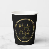 Kerstmis Vrolijk en Helder Zwart Goud Papieren Bekers (Achterkant)