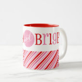 KERSTMIS VROLIJK & HELDER schattig modern rood roz Tweekleurige Koffiemok (Voorkant rechts)