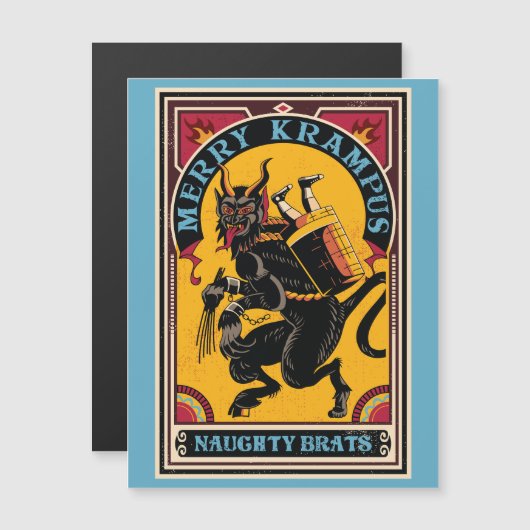 Kerstmis Vrolijk Krampus Ondeugend Brats Circus St (Voorkant / Achterkant)