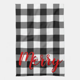 Kerstmis vrolijke Buffalo Plaid Theedoek