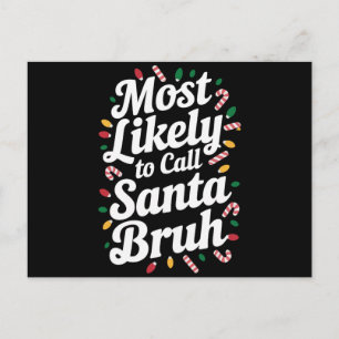 Kerstmis waarschijnlijk bellen Santa Burh kerstfam Briefkaart