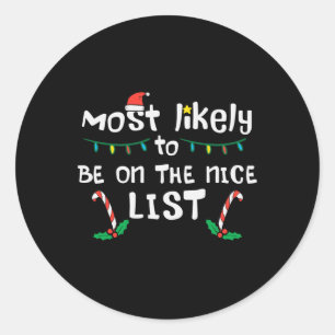 Kerstmis waarschijnlijk leuke lijst Xmas Family Ma Ronde Sticker