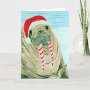 Kerstmis Walrus Feestdagen Kaart