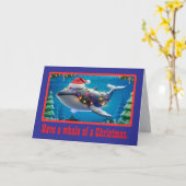 Kerstmis Walvis Vakantie Kaart (Gele Bloem)