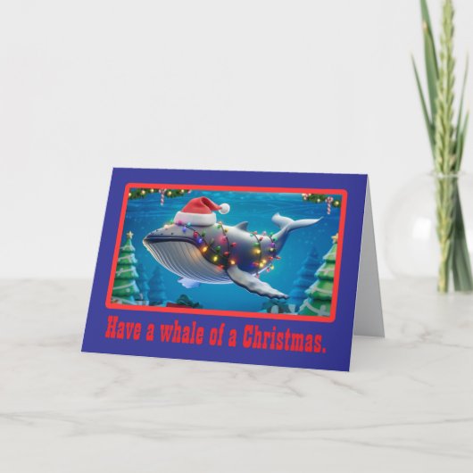 Kerstmis Walvis Vakantie Kaart (Voorkant)