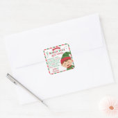 Kerstmis, warme chocolaatbom Gift sticker voor kin (Envelop)