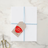 Kerstmis Warme Chocolade Tan Cadeaulabel (Met Touw)