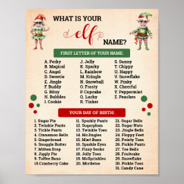 Kerstmis Wat is je Elf Game Sign Poster